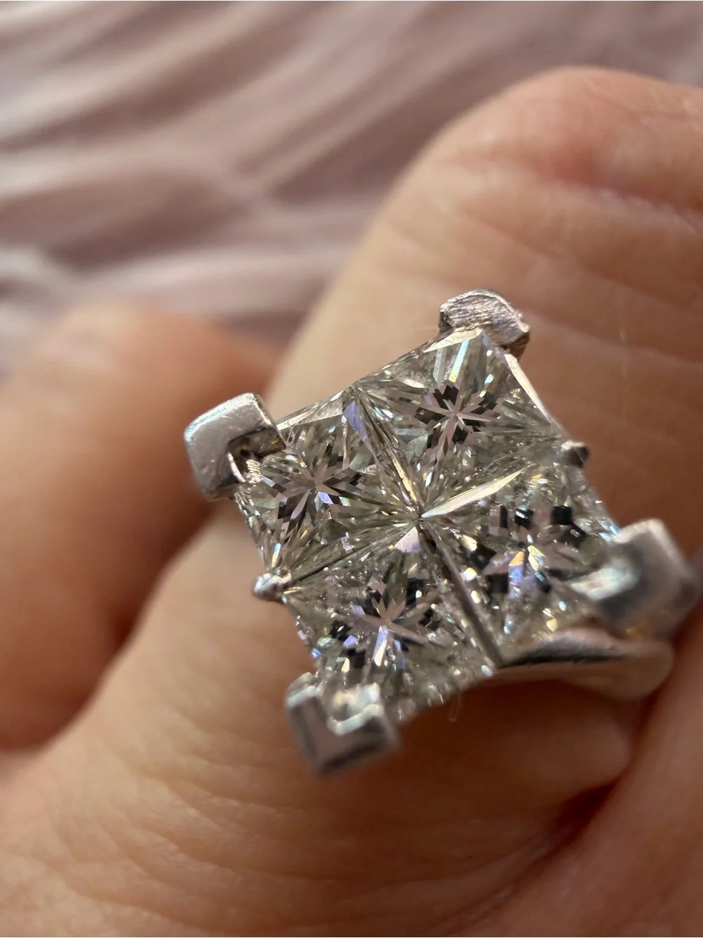 1 CT Princess-Cut Diamond Ring w/ Platinum setting